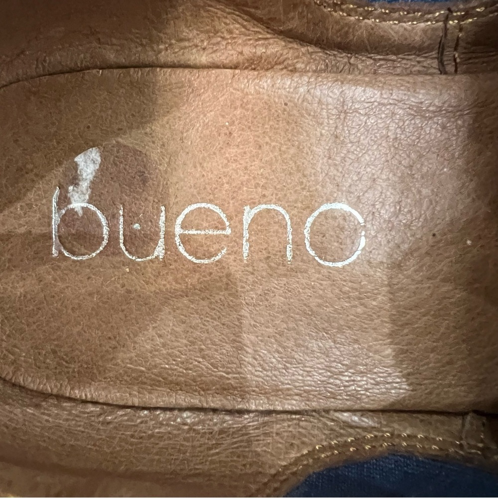 Bueno Turkey soft blue leather molded detail slip on shoes slides EU 40 US 9-9.5 - Picture 11 of 13